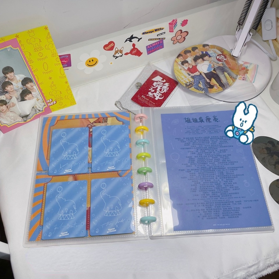 Sổ Còng Binder Bìa kẹp 4 ô gáy còng dùng đựng ảnh idol kpop làm cuốn nhật ký 3inch 5inch 7inch