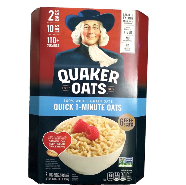 Yến mạch Mỹ quick 1-minute Quaker Oats thùng 4.52kg thumbnail