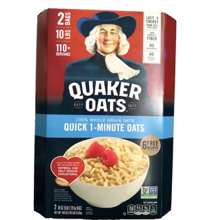 Yến mạch Mỹ quick 1-minute Quaker  thùng 4.52kg