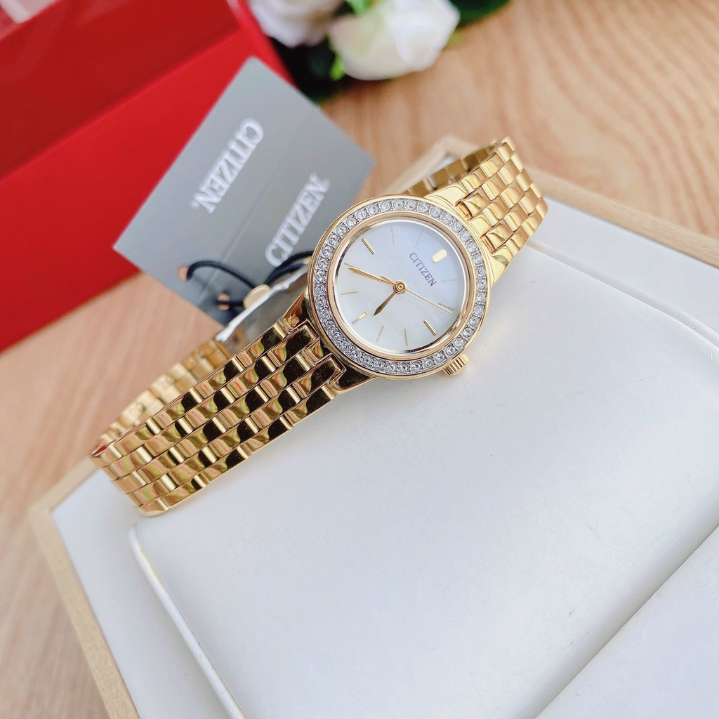 Đồng hồ nữ chính hãng Citizen Eco Drive EJ6102-64D - Máy pin - Kính khoáng