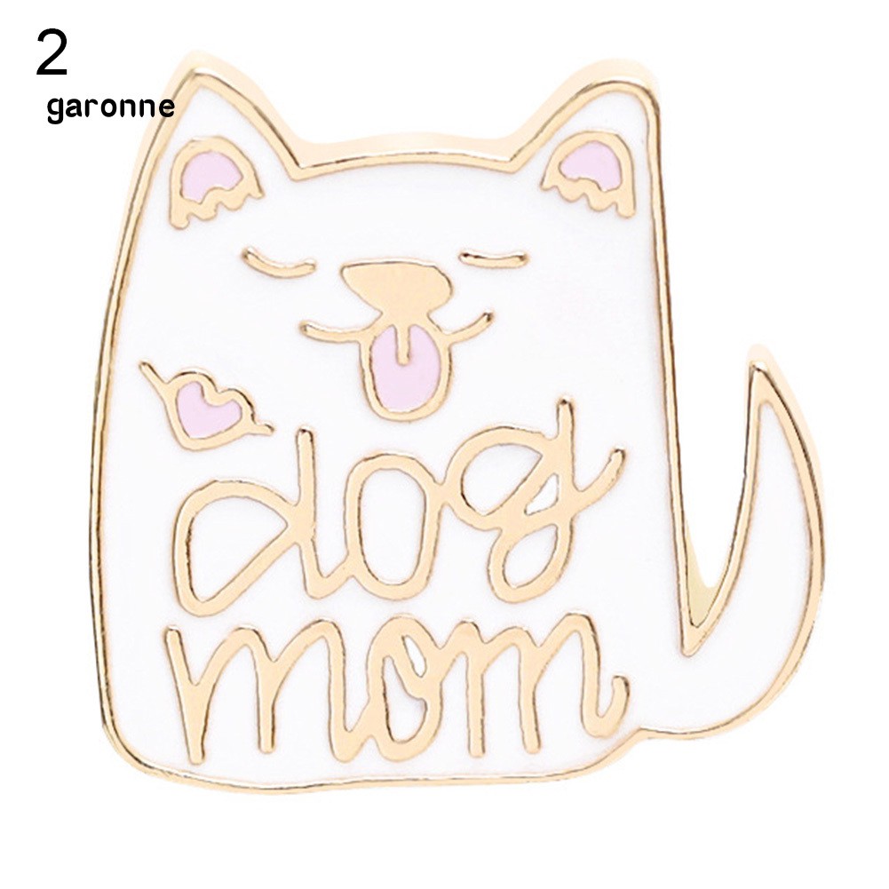 GA_Fashion Women English Letter Dog Mom Cat Lady Badge Brooch Pin Clothes Jewelry
