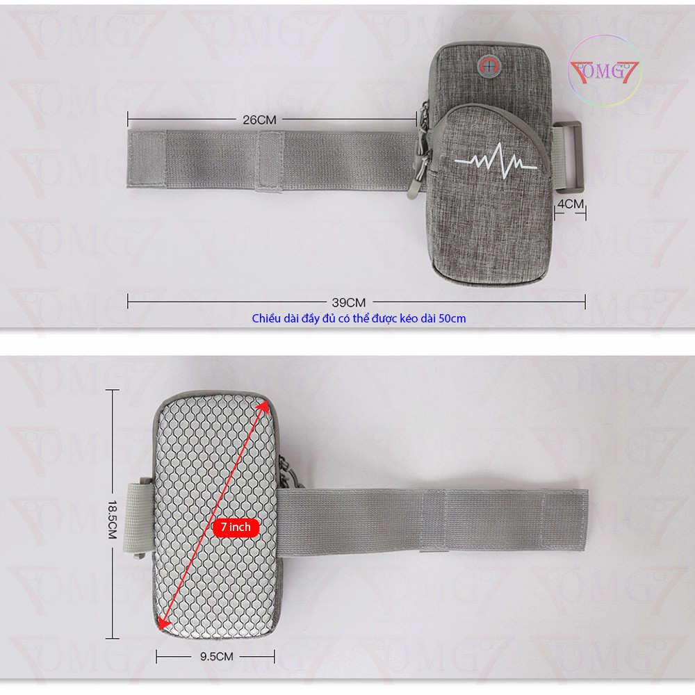 Đai đeo tay thể thao,túi đựng điện thoại đeo tay canvas chống thấm