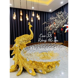 Khay đựng hoa quả/ Đĩa Chim Công cắm hoa đựng hoa quả quà tặng ý nghĩa