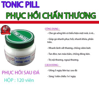 thuốc gà đá - TONIC PILL- [ LỌ 100V- ] UỐNG TAN ĐÒN, PHỤC HỒI CHẤN THƯƠNG SAU ĐÁ.  [ HỌP 130 VIÊN ]