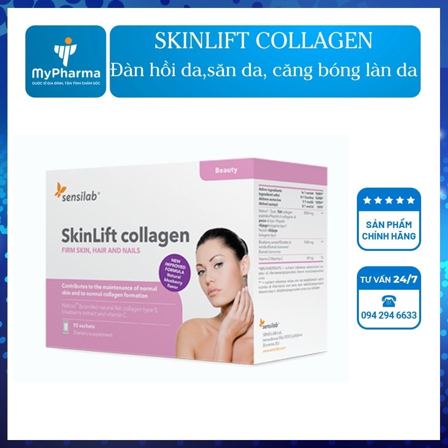 SkinLift Collagen: Bổ sung Collagen type I từ cá biển dạng Naticol Nhập khẩu Châu Âu