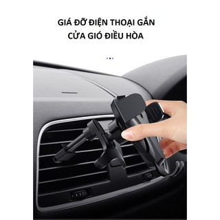 Giá đỡ điện thoại trên ô tô gắn cửa gió điều hòa xoay 360 độ bằng sợi carbon và nhựa ABS màu đen