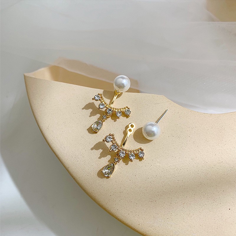 Bông Tai Đính Ngọc Trai Mạ Bạc 925 A0021