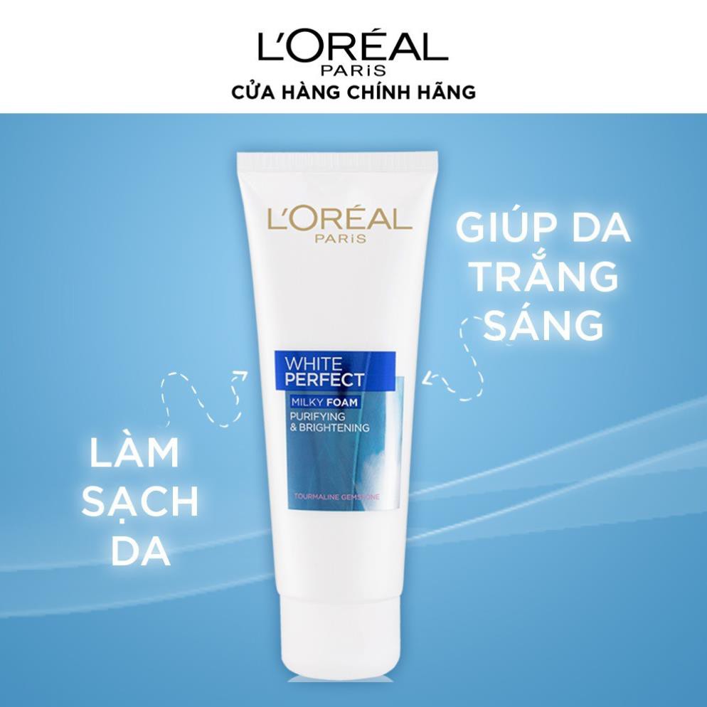 Sữa rửa mặt trắng da L'Oreal Paris Aura Perfect Milk foam purifying & brightening 50ml / 100ml