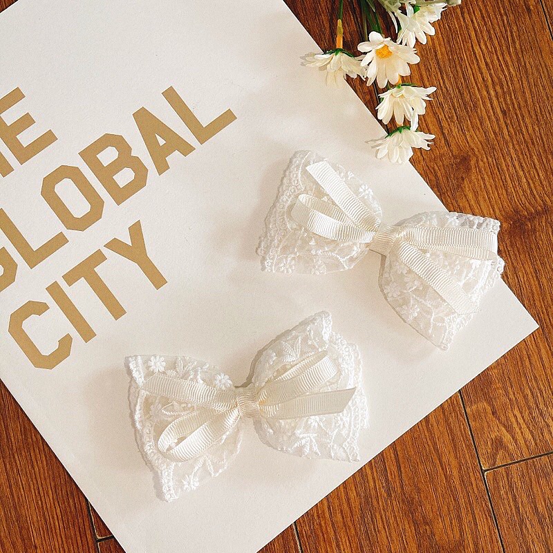 Kẹp tóc nơ lớn buộc ruy băng siêu xinh