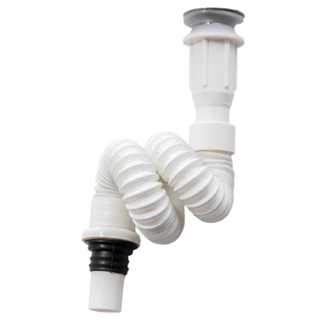 Ống xả lavabo ruột gà thiết kế đầu xả lật, đầu xả nhấn cho bồn rửa mặt, Cam kết hoàn tiền nếu sai mô tả | BigBuy360 - bigbuy360.vn