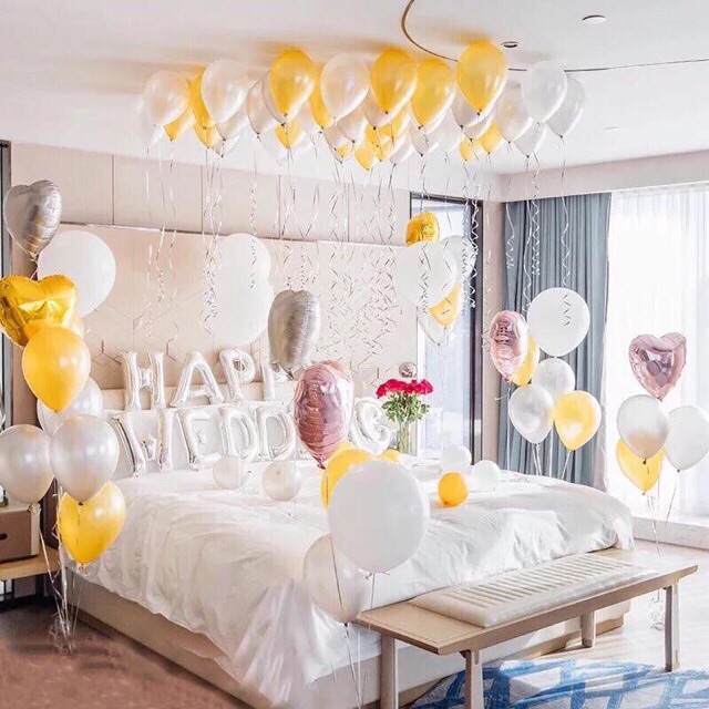 Set bóng trang trí phòng cưới MS01 ( tặng kèm chữ Hỷ)