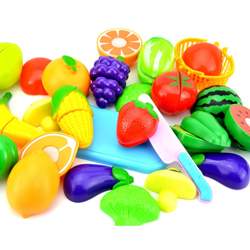 Set 18 Món Đồ Chơi Cắt Thực Phẩm Nhiều Màu Sắc Cho Bé
