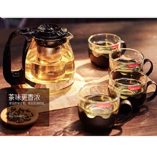 Bình trà thủy tinh KÈM 4 ly thủy tinh - Atmshop