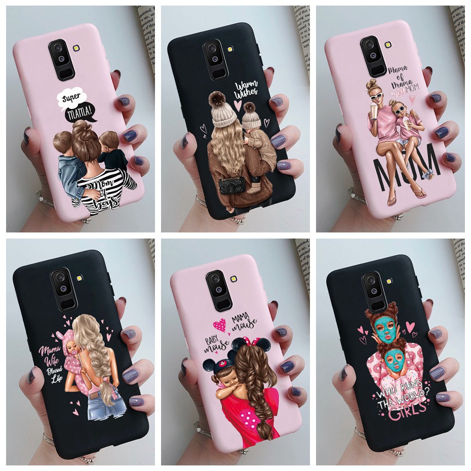 Ốp điện thoại mềm họa tiết dễ thương cho Samsung Galaxy J4 J6 J8 2018 J400 J600 J800 A7 2018 A750