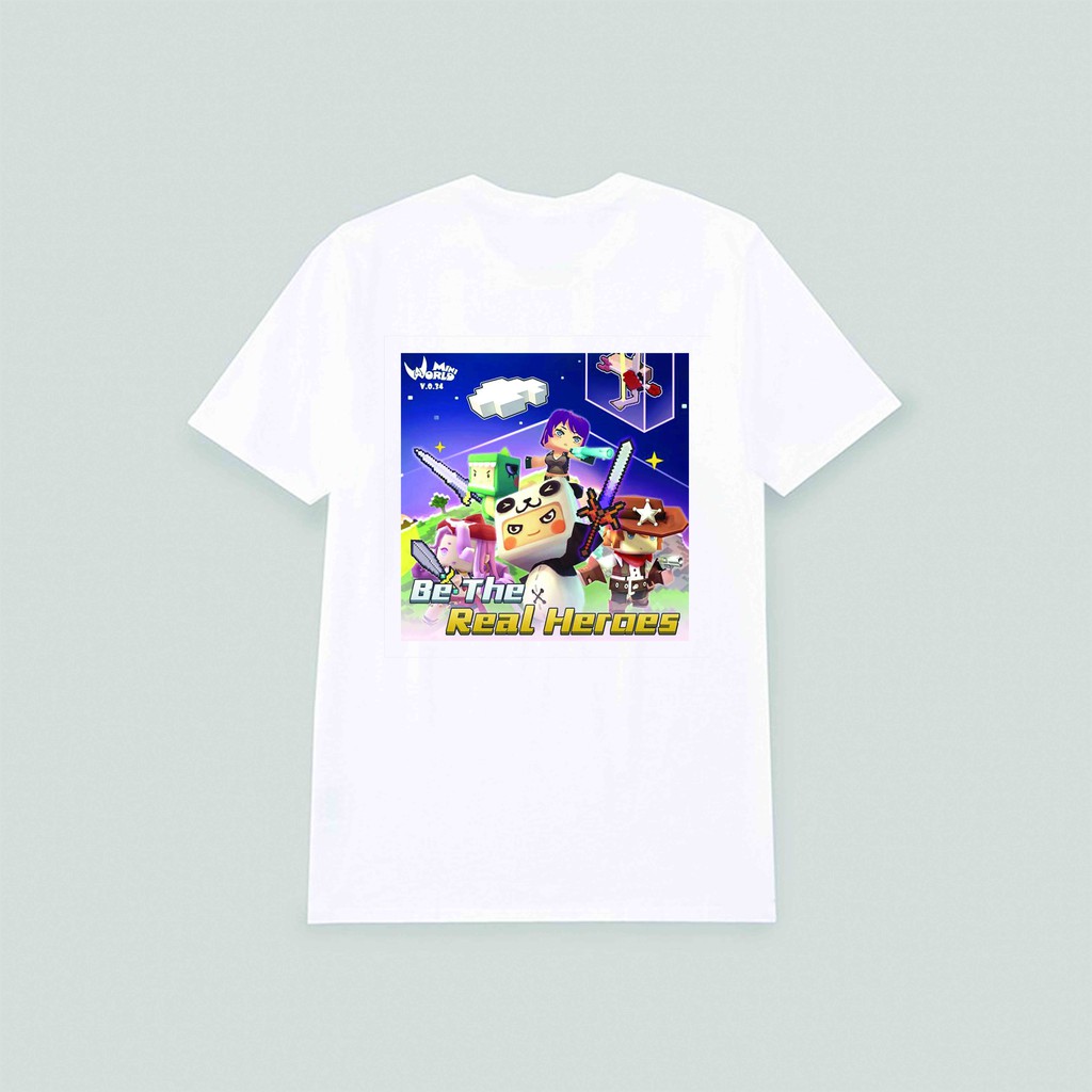 Áo thun phông trắng in hình Bendy and the Ink Machine Mini World Block Art chibi anime thời trang nam nữ