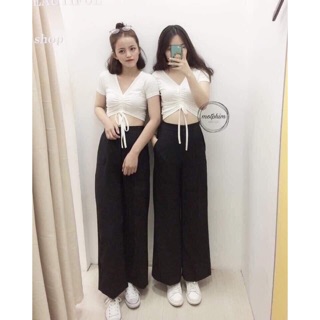 quần ống sớ cạp cao