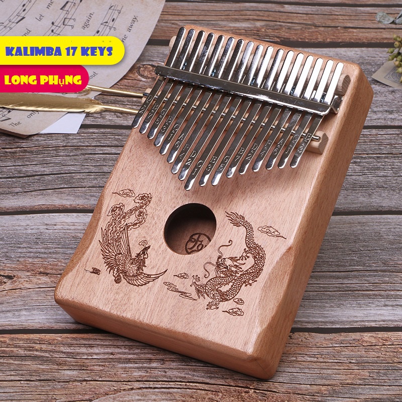 [ĐÀN KALIMBA CHẤT LƯỢNG - GIÁ SINH VIÊN]  Kalimba KINGSWAN LÁ PHONG gỗ ACACIA 17 phím khắc nốt sẵn BẢO HÀNH 1 NĂM