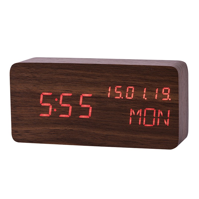 [ GIÁ HỦY DIÊT ] Đồng hồ báo thức điện tử vỏ gỗ cao cấp