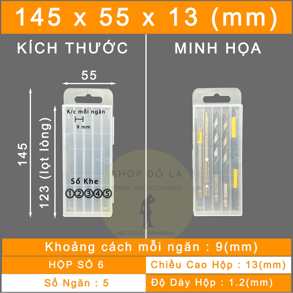 Hộp Nhựa Đựng Mũi Vít, Mũi Khoan Đa Năng Các Loại Đủ Size  Nhựa Dẻo, Hộp Dày