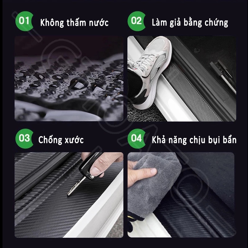 GTIOATO 1 Chiếc Sợi Carbon Dán Cốp Xe Hơi Miếng Dán Xe DáN ChốNg XưỚC Ô Tô Bảo Vệ Cốp Sau Xe Hơi Phụ KiệN Xe HơI Cho Audi TT R8 Q5 Q7 RS7 A7 A8 A5 A4 Q8 A6 A3 RS5 Q2 Q3