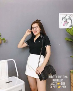 ÁO THUN CỔ NGẮN TAY NỮ