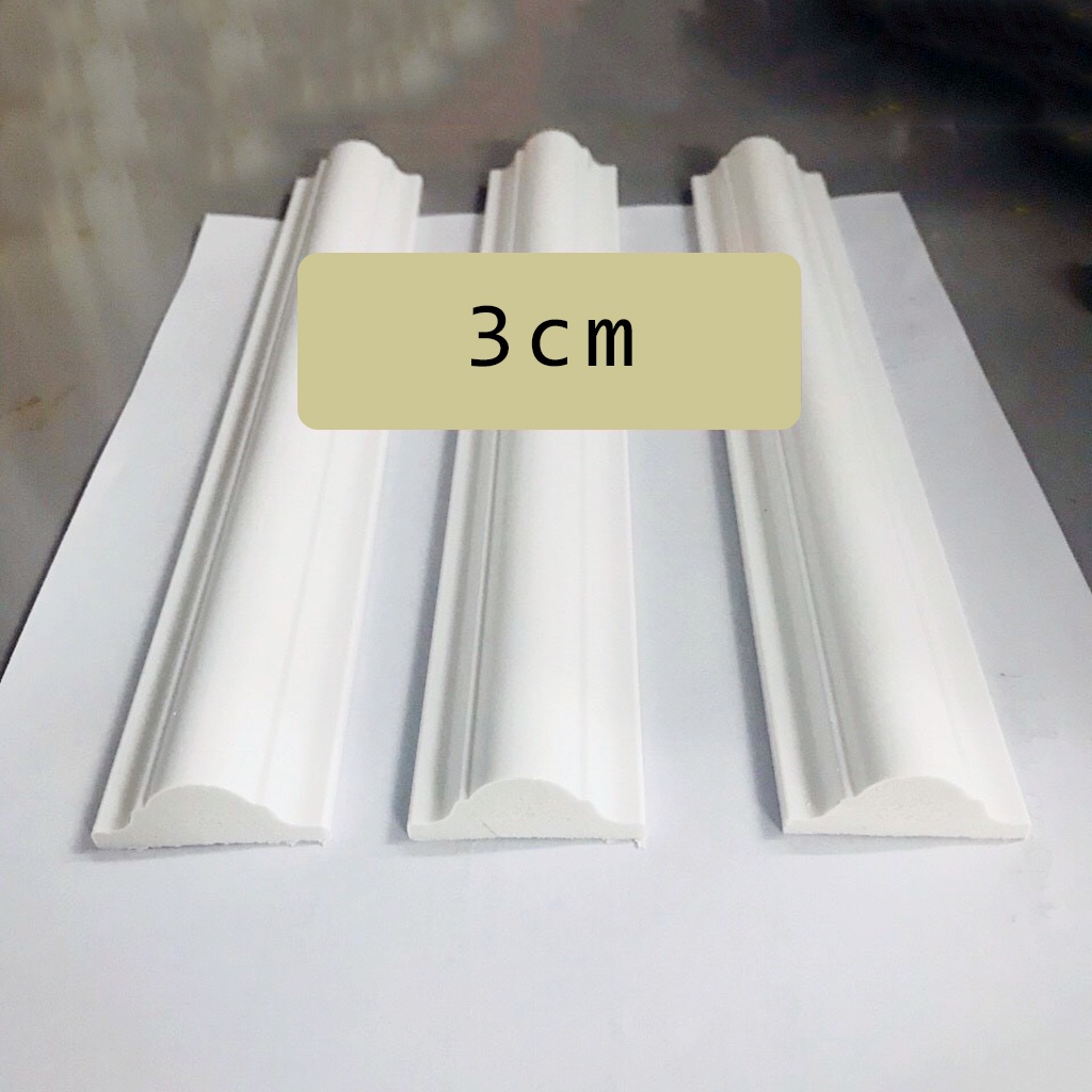 Phào chỉ tường, nẹp chỉ nhựa ps 3cm trắng bóng