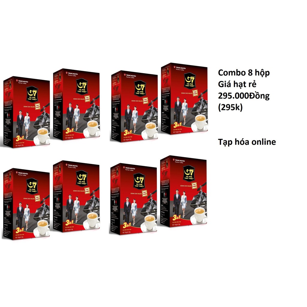 [FREE SHIP] Combo 8 hôp cafe G7 18 gói