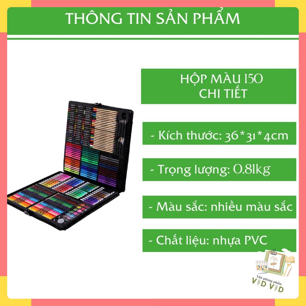 Hộp Bút Màu 150 Chi Tiết Cho Bé, Bộ Màu Vẽ Đa Năng 150 Món Quà tặng Giá Rẻ Cho Bé ( Hàng loại 1 )