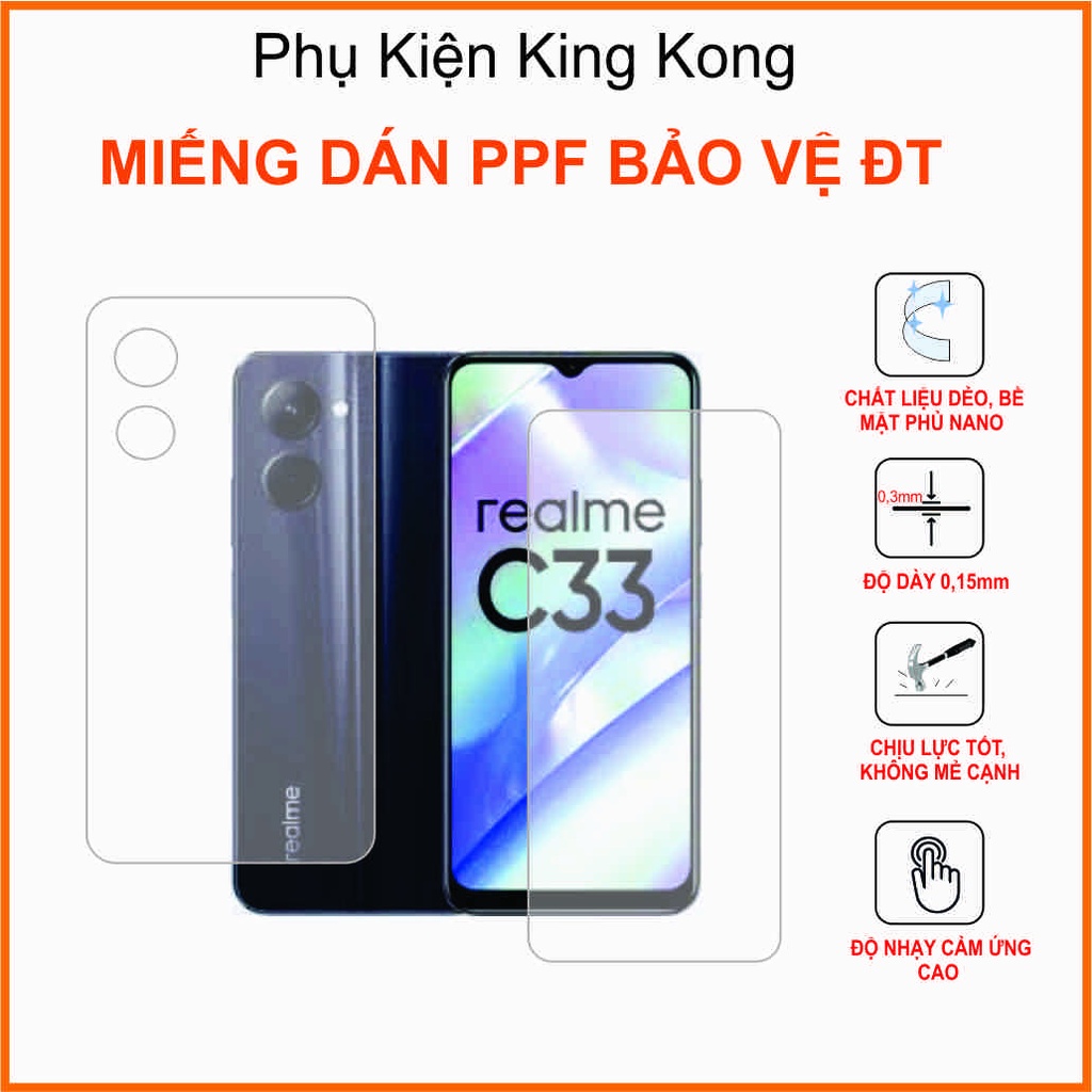 Miếng dán Ppf cho Realme c33 Dán chống bám vân tay