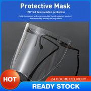 Transparent plastic anti-drop/anti-fog/dust and wind protective mask with convenient glasses