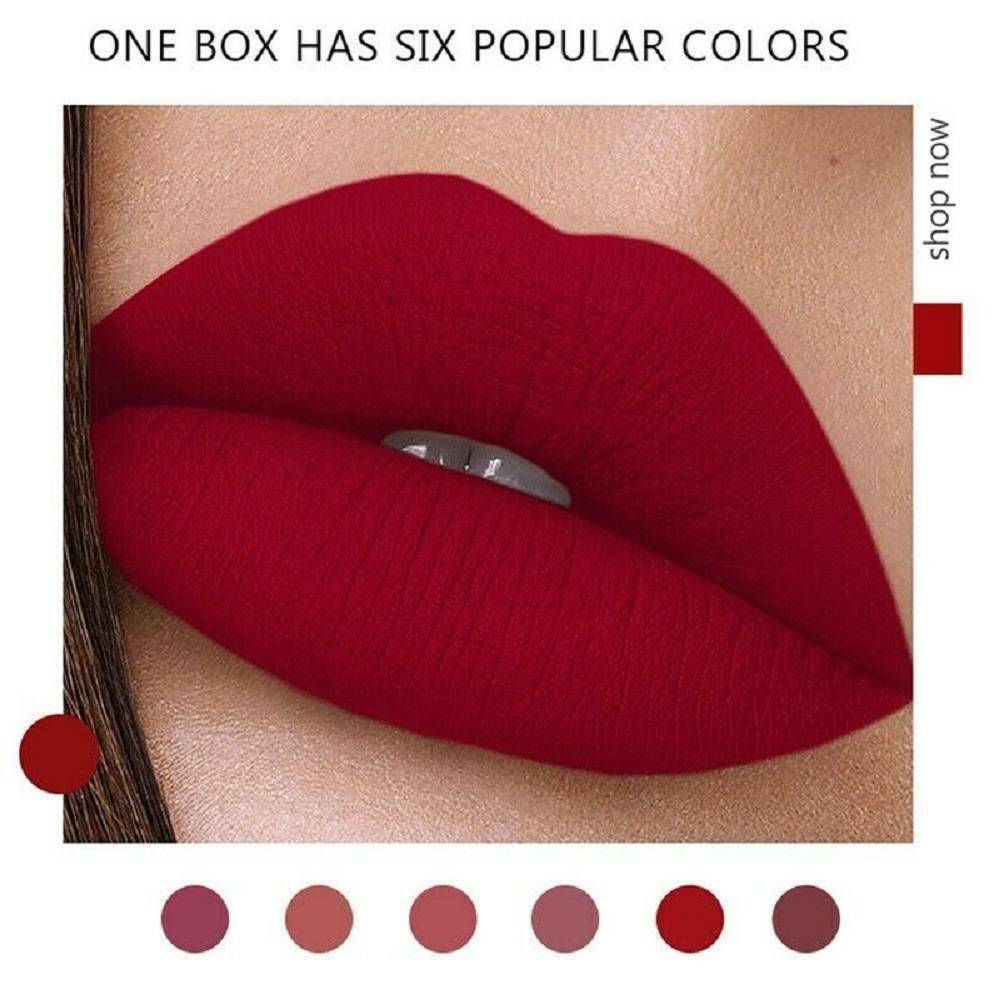 【Ready Stock】 SALE!!! - 6Pcs Long Lasting Lip Gloss Glazed Matte Beauty Liquid Lipstick Lip Makeup Set