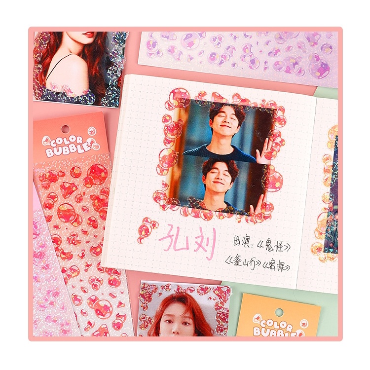 Sticker Color Bubble Bong bóng dán Toploader nhãn dan lung linh nhiều màu