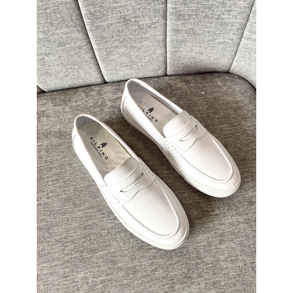 Alan 01 - Full White - Da thật mềm mại - Bảo hành 1 năm - Keo đế bảo hành trọn đời- kiểm tra hàng, hô trợ đổi size.