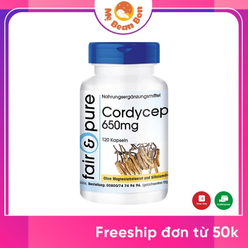 [Nội địa Đức] Viên Uống Đông Trùng Hạ Thảo Warnke Cordyceps Extrakt 500mg / Cordyceps 650mg Fair &amp; Pure 120 viên của Đức