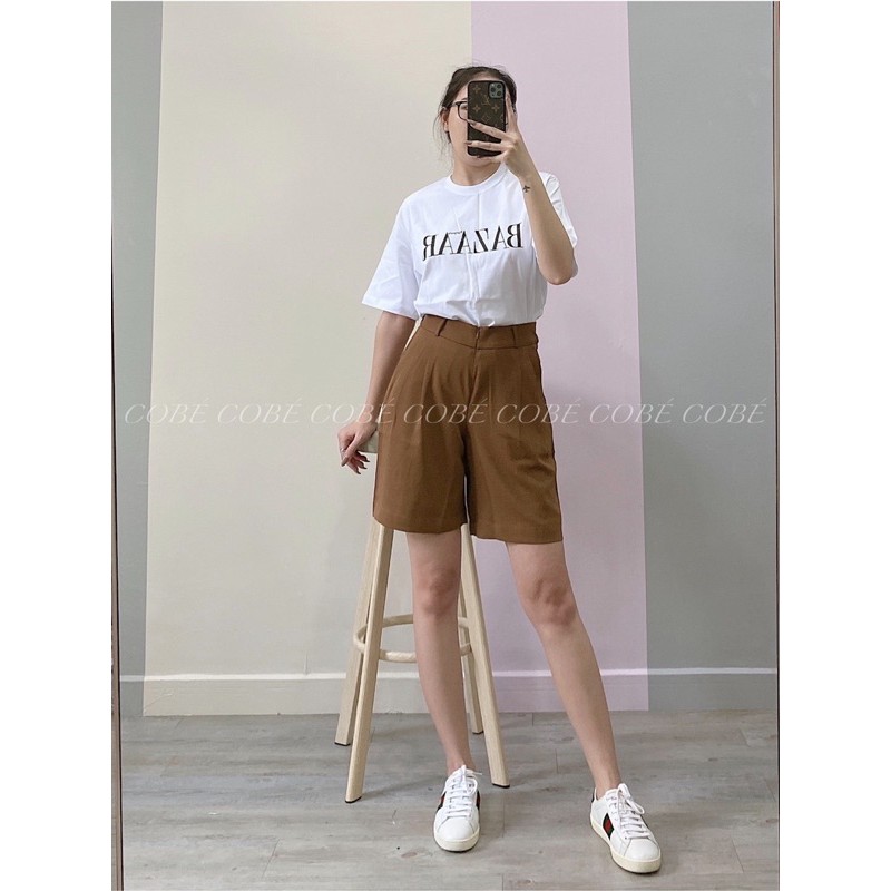 Quần short tây ống rộng lưng cao siêu xinh