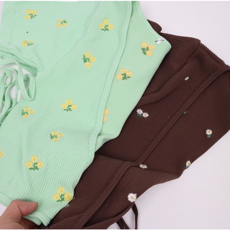 Áo croptop dây cột ngang eo