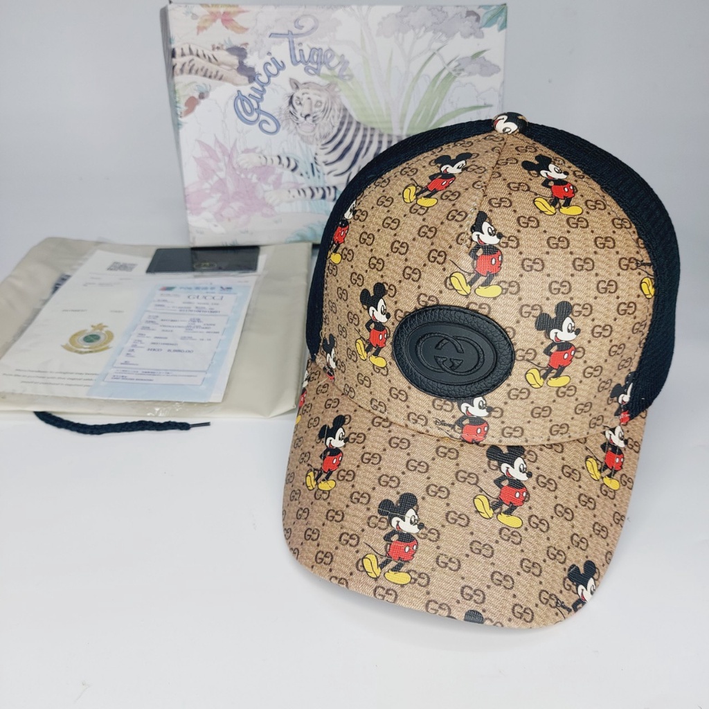 Nón kết gc , Mũ lưỡi trai Gc chuột phối lưới from mềm logo da full box hộp cực đẹp