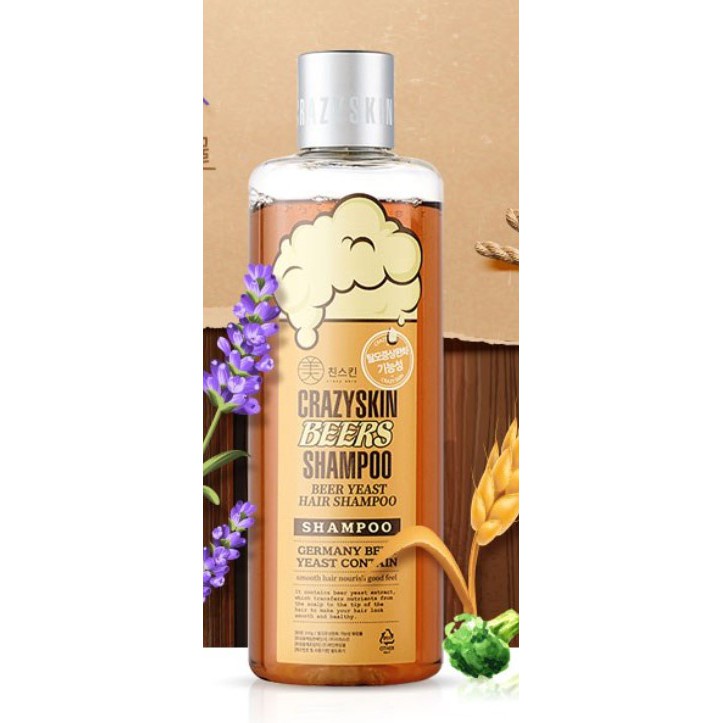 Dầu gội chống rụng tóc men bia Crazy Skin 300g