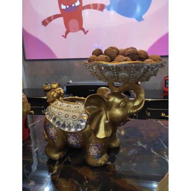 Đĩa để hoa quả + hộp giấy hình voi