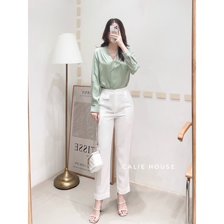 Quần baggy nắp túi cạp thời trang nữ thiết kế Calie House Q36