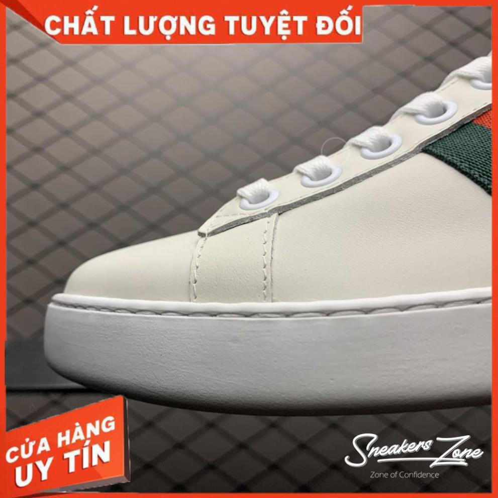 (FREE SHIP + HỘP + QUÀ) Giày thể thao Gucci Ace BEE Trắng thêu Ong gót xanh đỏ cực đẹp SALE 20%%% ----- .