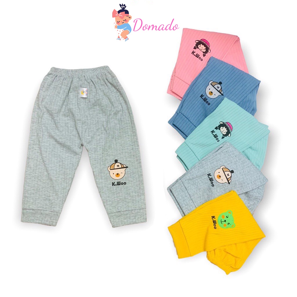 Quần dài thun gân len tăm thời trang cho bé trai bé gái dễ mặc thoải mái nhiều màu sắc DOMADO QCD13