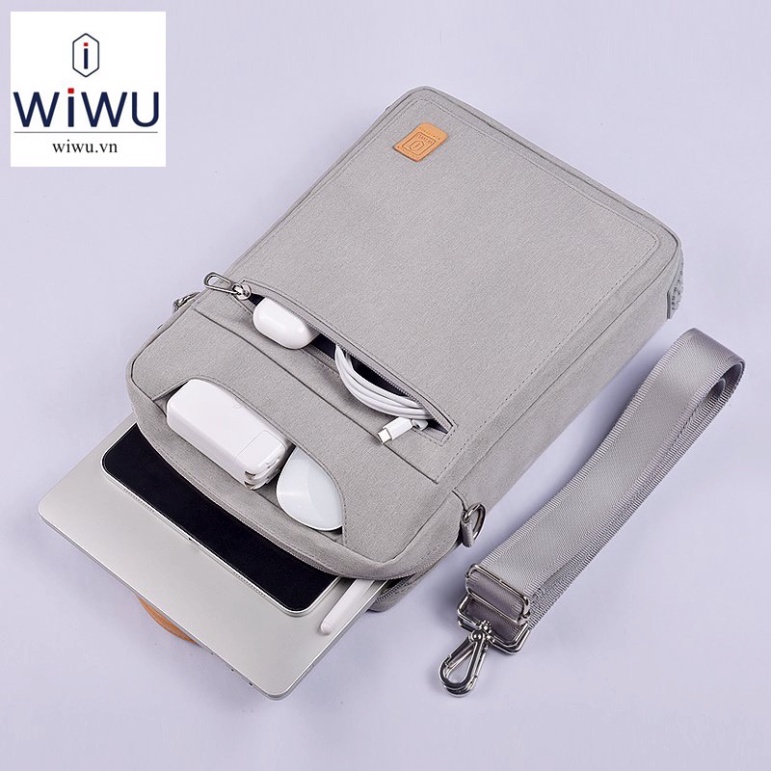 Túi sách dọc Wiwu Pioner Cho Máy tính bảng Pro 12.9 M1, Laptop, Mac-book, Sur- face Pro. Chống sốc tặng quai đeo chéo