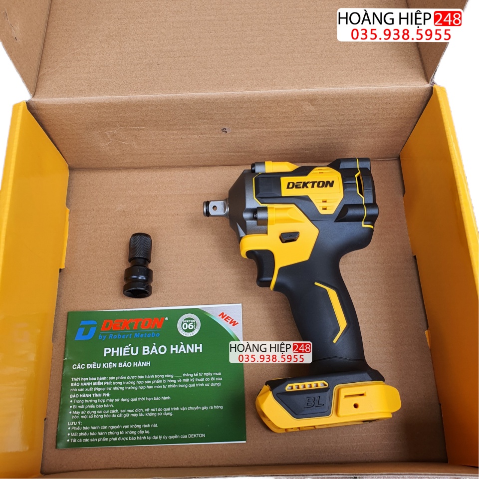 thân bulong dekton 380n.m chân pin DEWALT mẫu mới 3 tốc độ (chưa bao gồm pin và sạc)