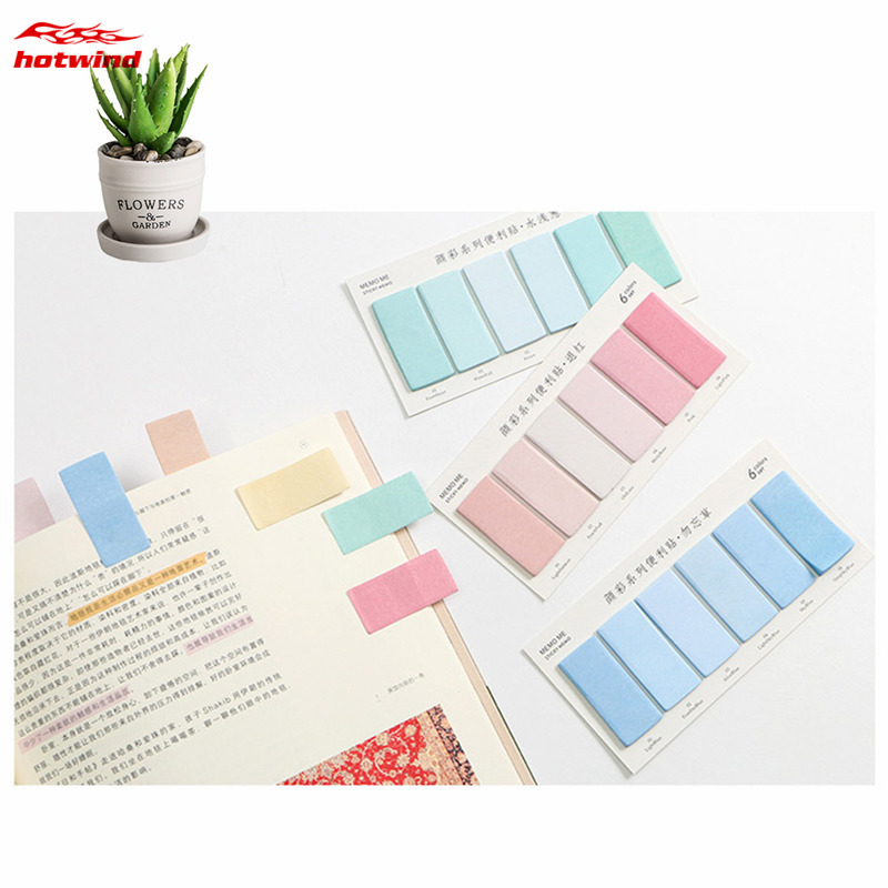 HW 120 Sheets/pad Water Color Notebook Planner Bookmark Sticky Notes Sticker Marker Index Pad Tab Memo Flag Labels