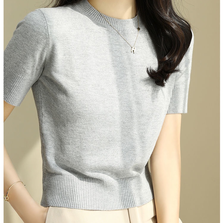 Áo Thun Dệt Kim Tay Lỡ Dáng Ôm Thời Trang Mùa Hè Hàng Mới Dành Cho Bạn Nữ