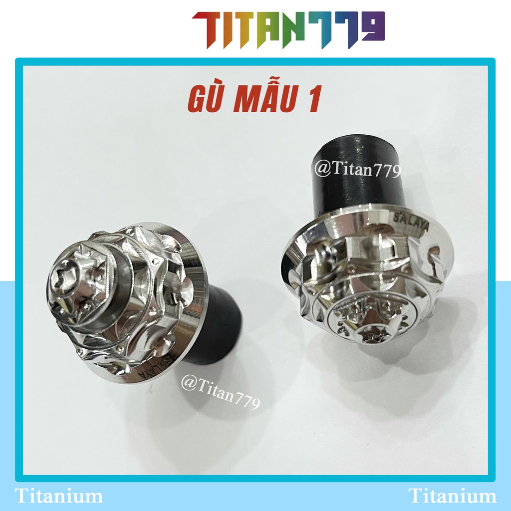 (64) Gù tay lái INOX SALAYA full cao su và ốc tán