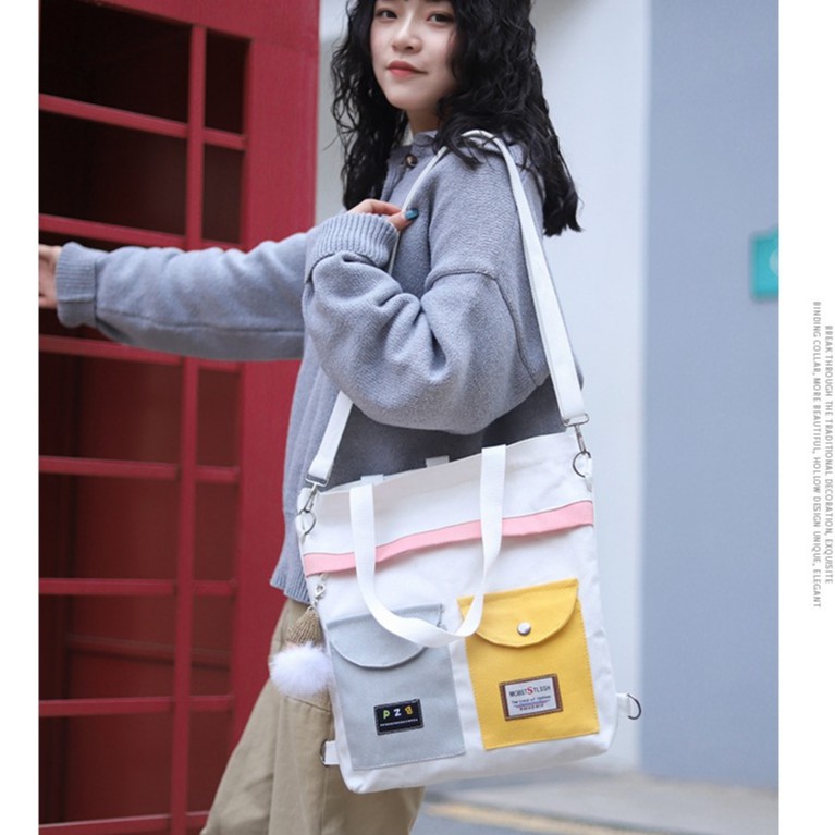 TÚI TOTE, TÚI VẢI CANVAS SIZE A4 PHỐI MÀU ĐẸP HOT HIT AT71