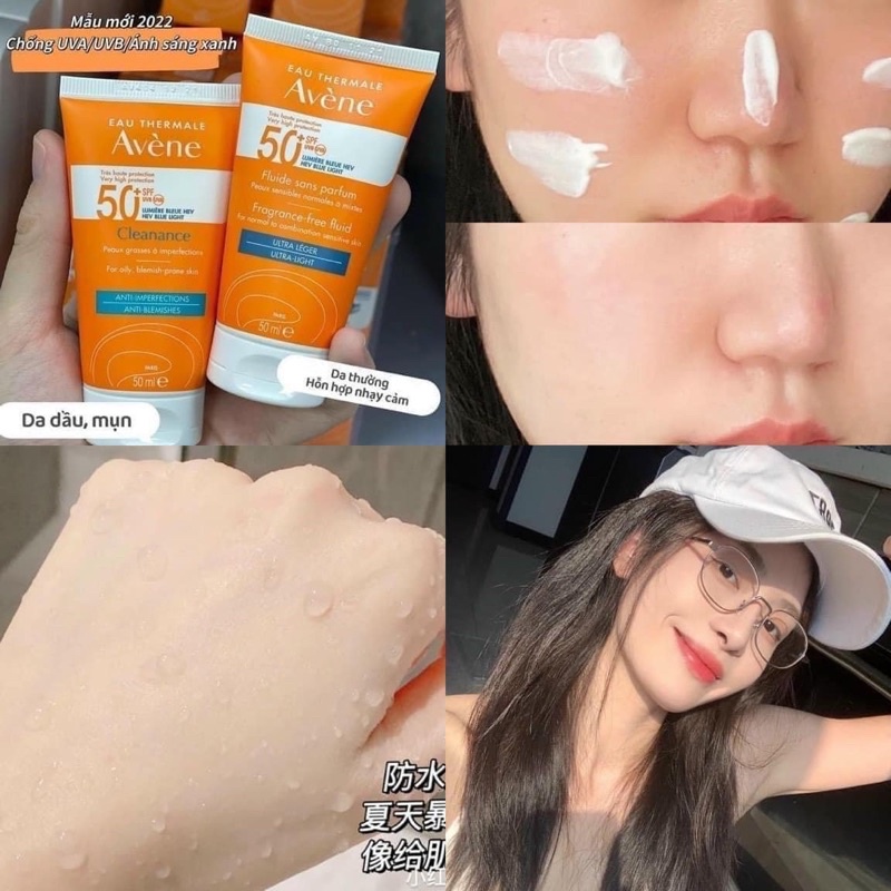 Kem Chống Nắng Avene Dry Touch Fluide /Avene Mattifying Cleanance SPF50+