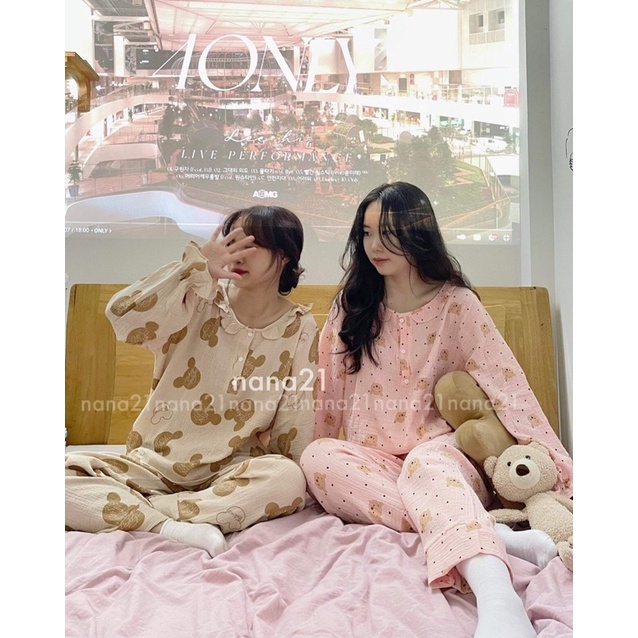 Set pyjama xô đũi dài tay